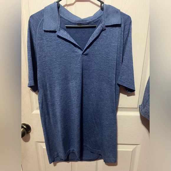 Lululemon men Large collar short sleeve metal tech - Picture 1 of 4